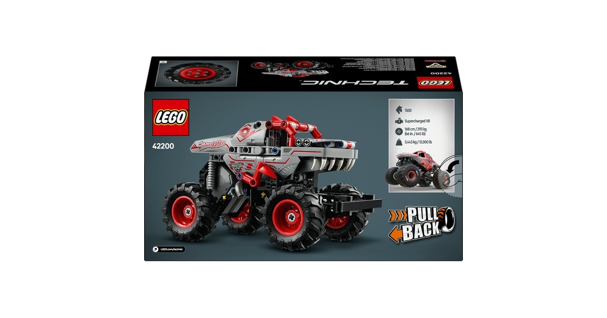 LEGOTechnic - Monster Jam ThunderROARus pull-back Constructiespeelgoed  (42200)