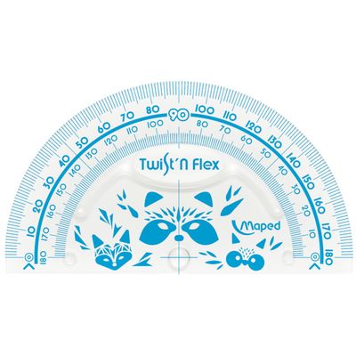 Maped Twist'n Flex Mini Cute - Mini kit 3 instruments (règle, équerre et rapporteur)