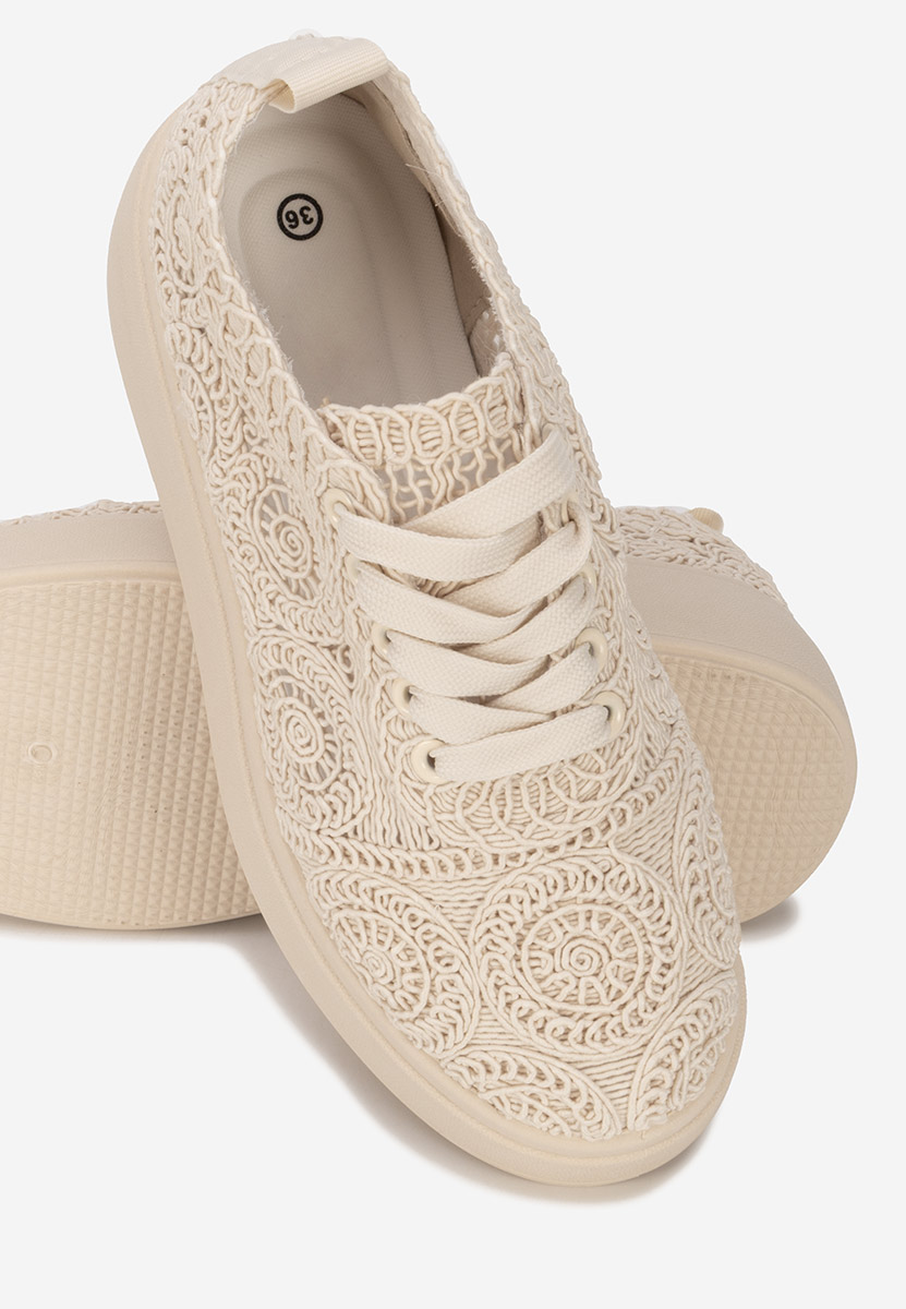 Baskets à plateforme beige Anneira