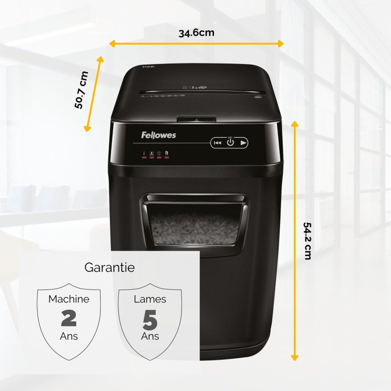 Destructeur Fellowes automax 150C - coupe croisée