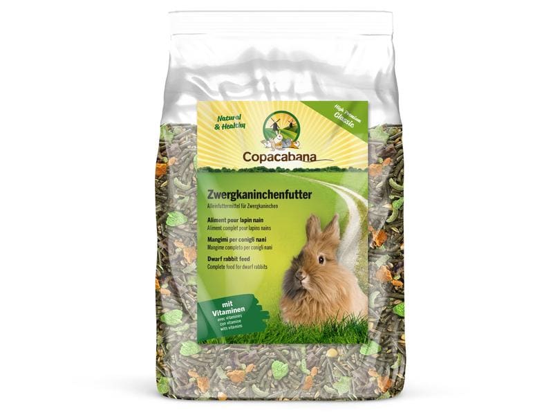 Copacabana Hauptfutter Zwergkaninchenfutter Classic, 5 kg Alleinfuttermittel für Zwergkaninchen