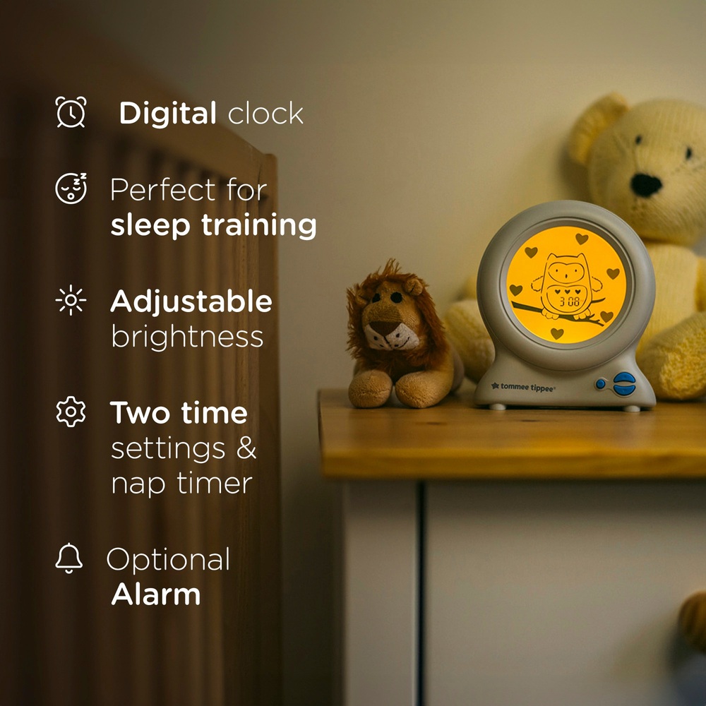 Tommee Tippee GroClock Schlaftrainer-Uhr, Wecker und Nachtlicht