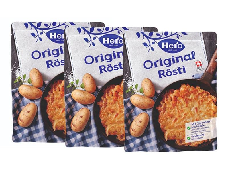 Hero Rösti Original 3 x 500 g Schweizer Nationalgericht aus hochwertigen Kartoffeln
