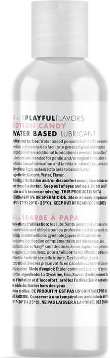 Swiss Navy - 4 in 1 Playful Flavors - Likbaar en Verwarmend Glijmiddel en Massage - Cotton Candy 30 ml
