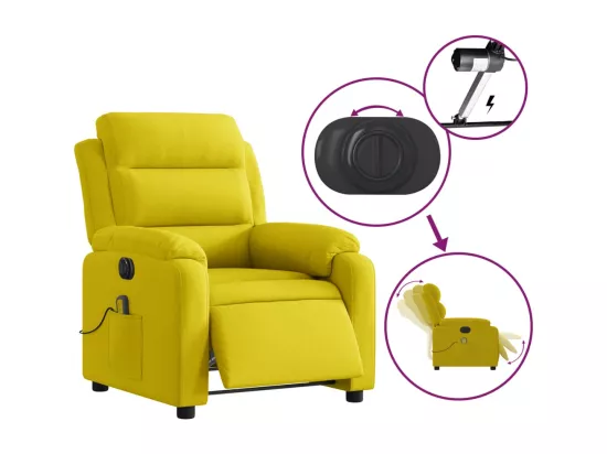 Fauteuil inclinable de massage électrique jaune velours