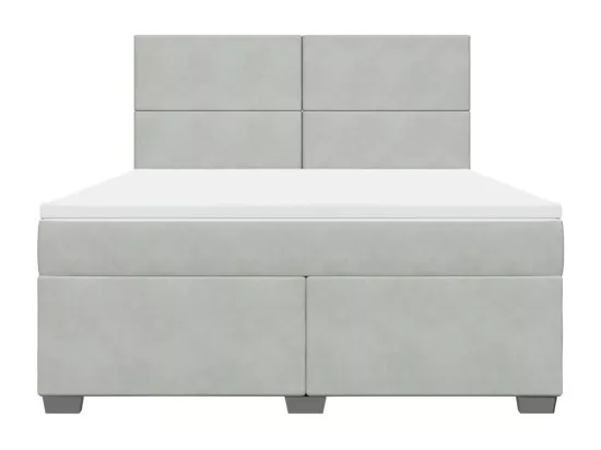 Sommier à lattes de lit et matelas Gris clair 180x200cm Velours