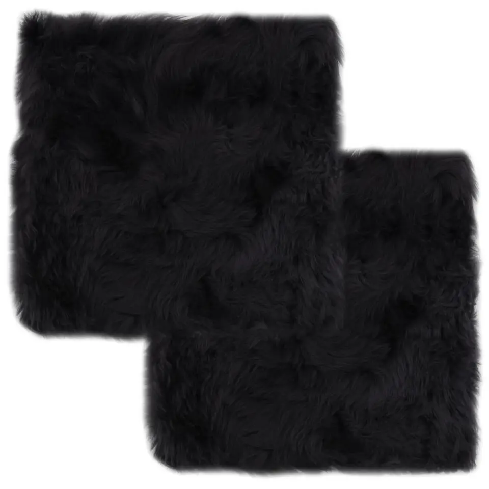 vidaXL - Stoelkussen - Grijs - Fleece - 2 stuks