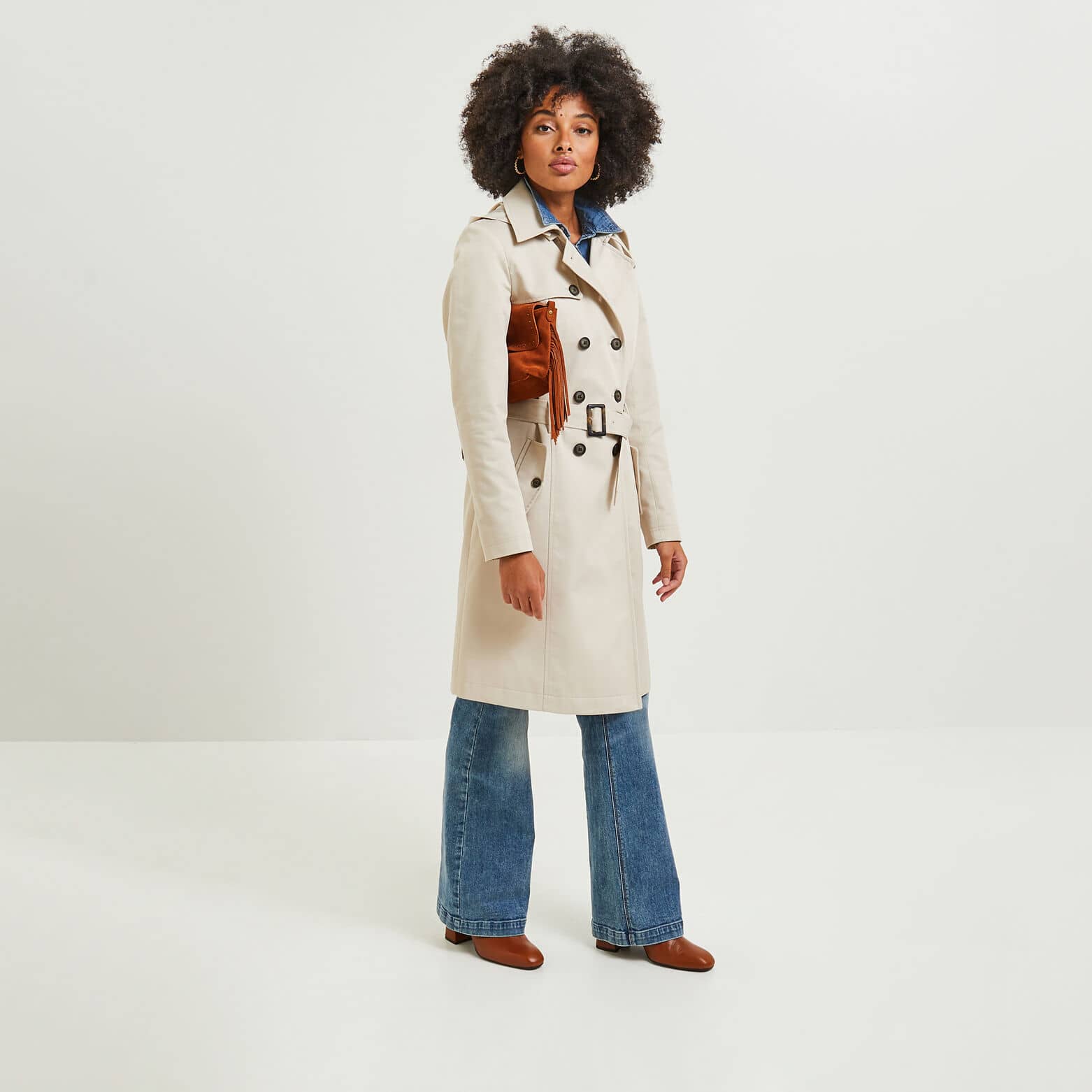 Trench long femme