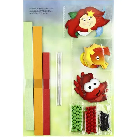 URSUS Funny Paper Balls Magic mermaid, 30 Streifen und Zubehör für 6 niedliche Dekofiguren