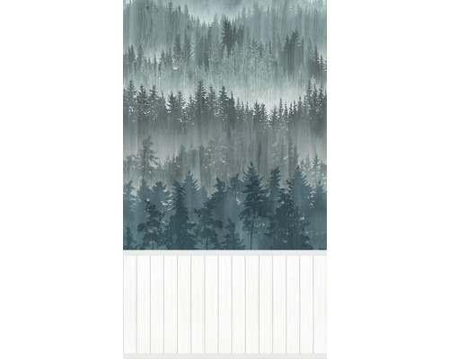 Vliesbehang 39811-1 plint bosblauw wit 3-delige set 159 x 280 cm