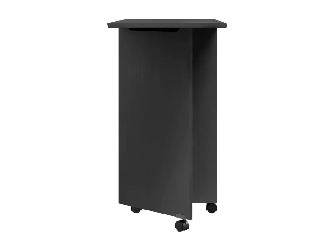 Armoire roulante avec bureau MOSS gris bois de pin solide