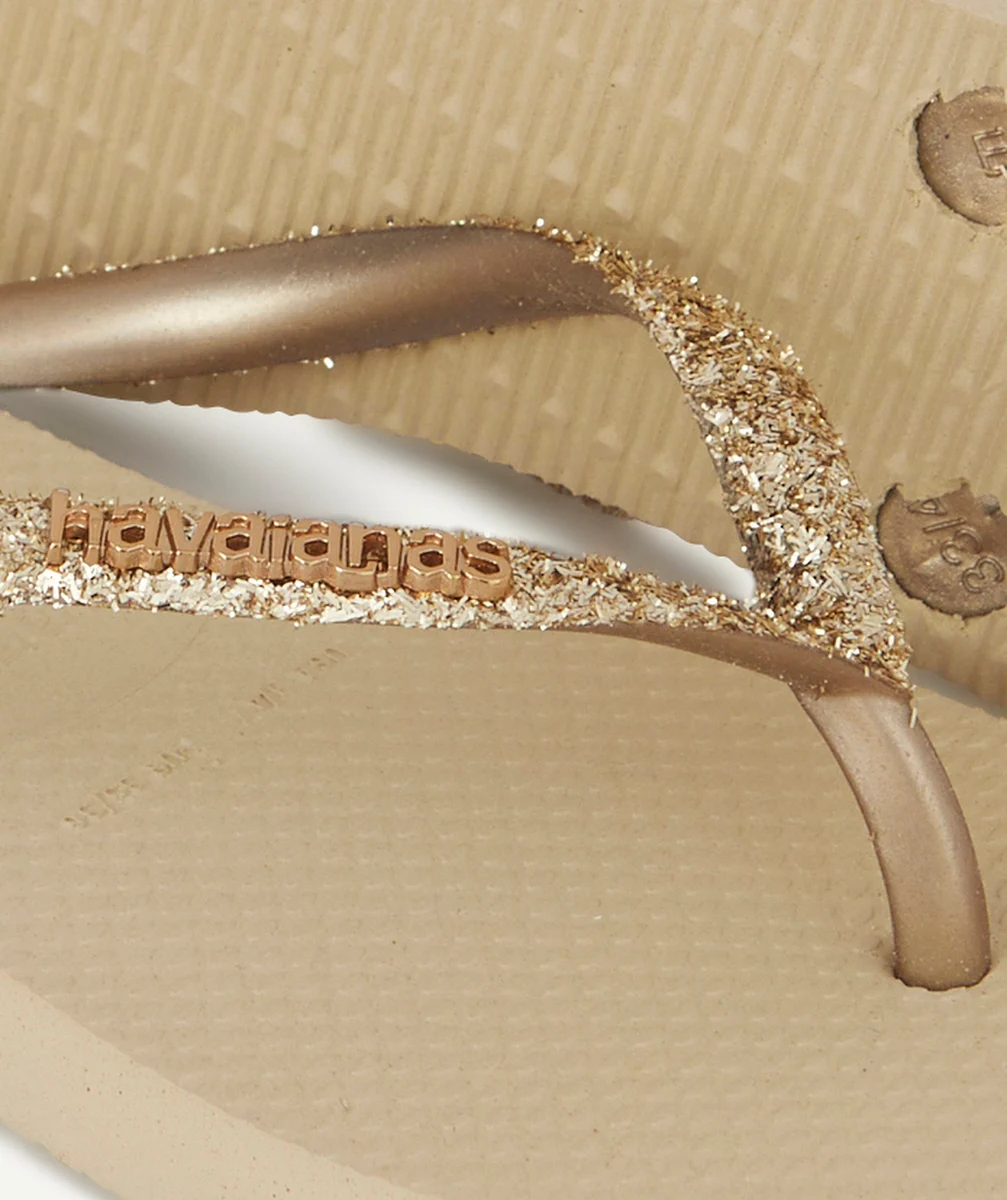 HAVAIANASTONGS FILLE COULEUR DORÉE PAILLETÉES