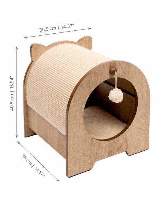 Arranhador para Gatos Catit Vesper Minou, Cor Carvalho