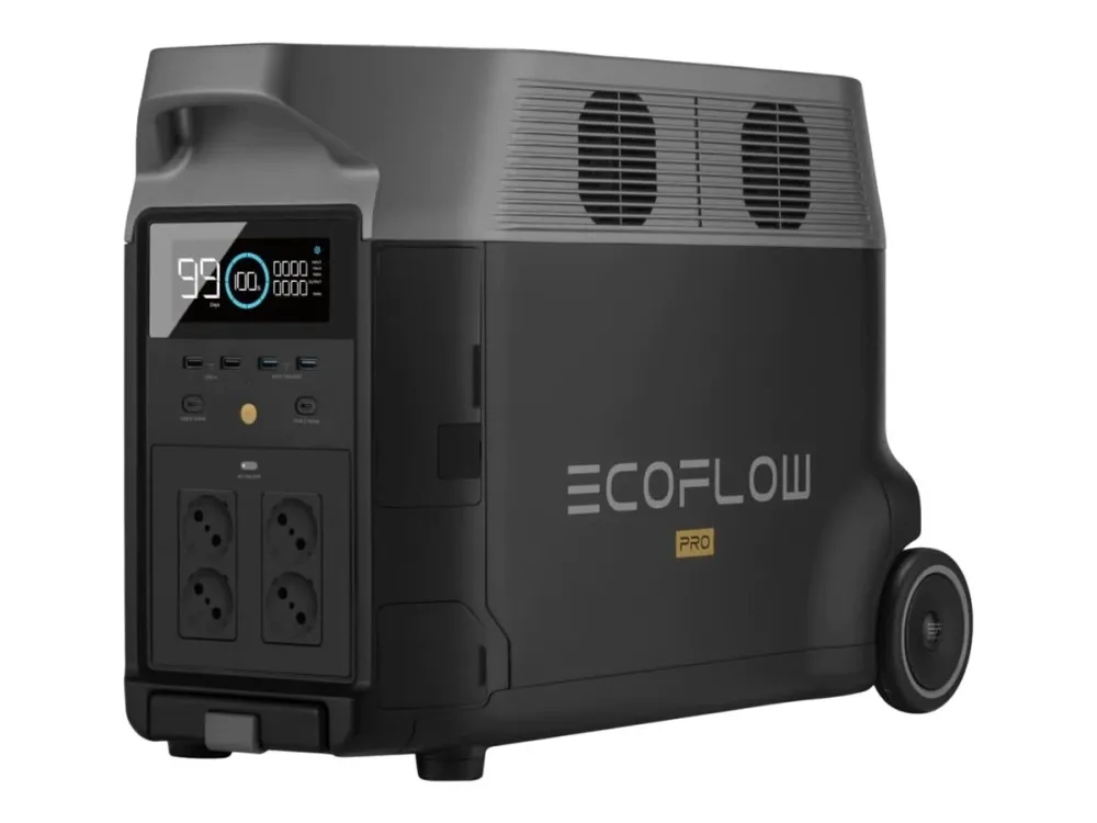 EcoFlow Delta Pro - Transportabel strømstation - AC 220-240 V - litiumjernfosfat - 3600 Wh - Wi-Fi, Bluetooth - output-stikforbindelser: 14