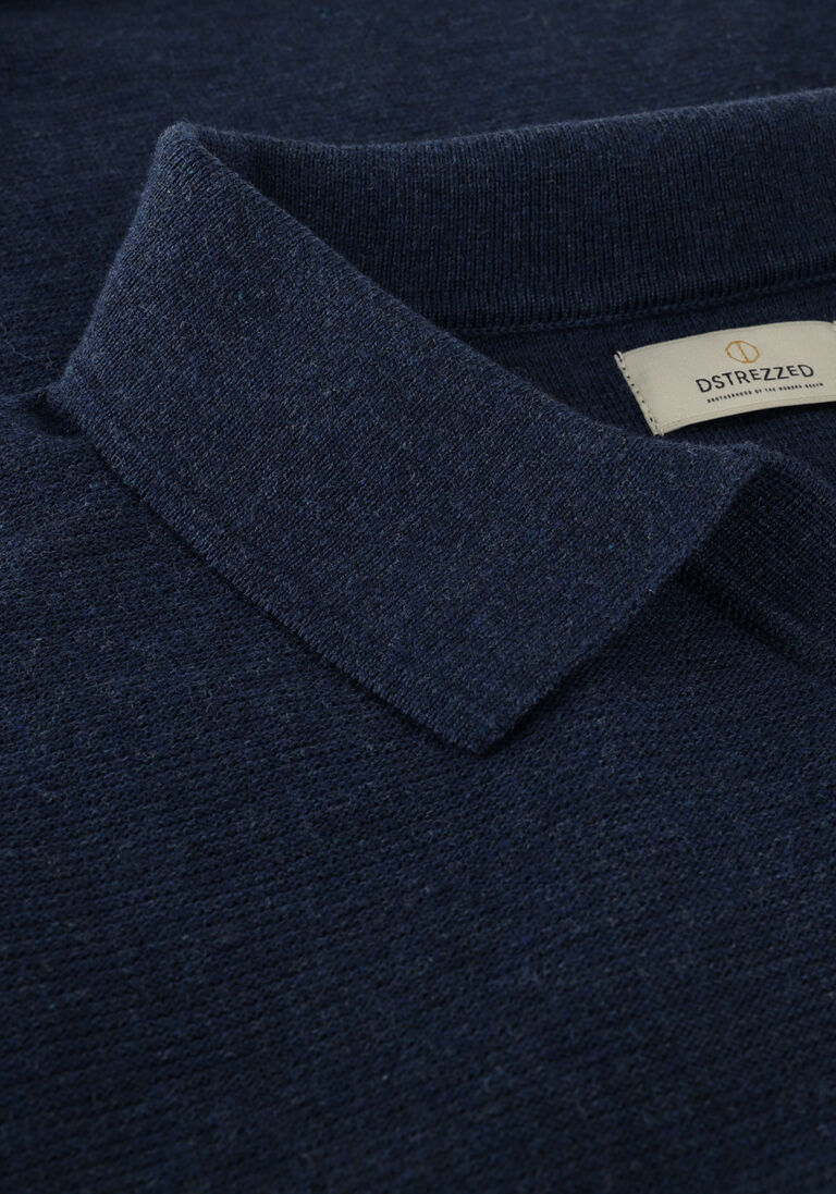 DSTREZZED donkerblauwe dstrezzed polo polo s/s melange slub