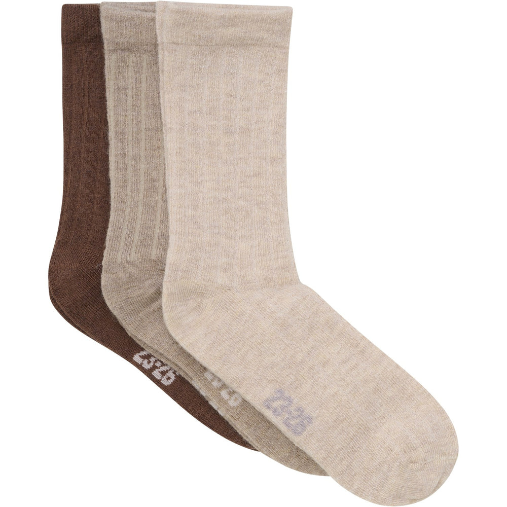 Køb Minymo Silver Mink Melange Uld Strømper Rib 3-pak