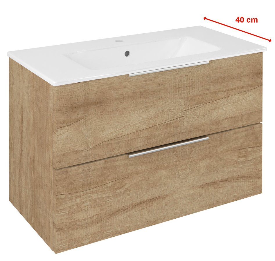 Sapho Cirasa Compact wastafel onderkast 78x39x54cm eiken
