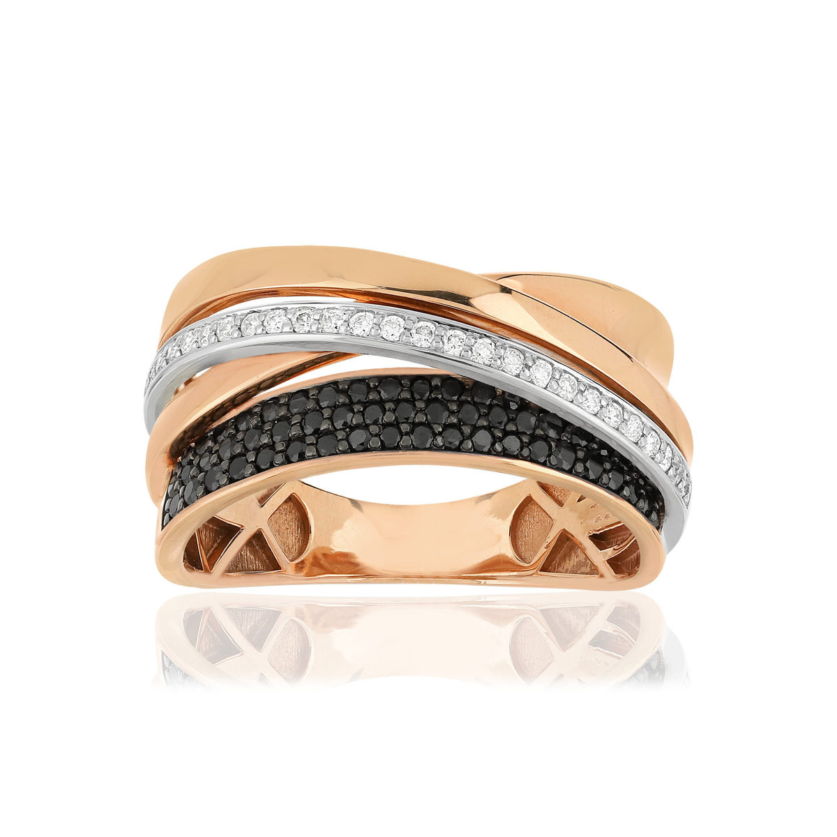 Bague or rose 750 diamants