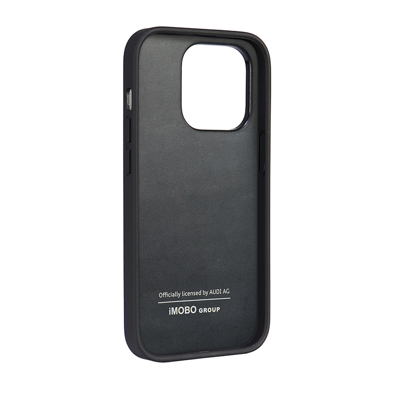 iPhone 14 Pro Leder Hardcase Hülle (AU-TPUPCIP14P-TT/D1-BK) - Schwarz