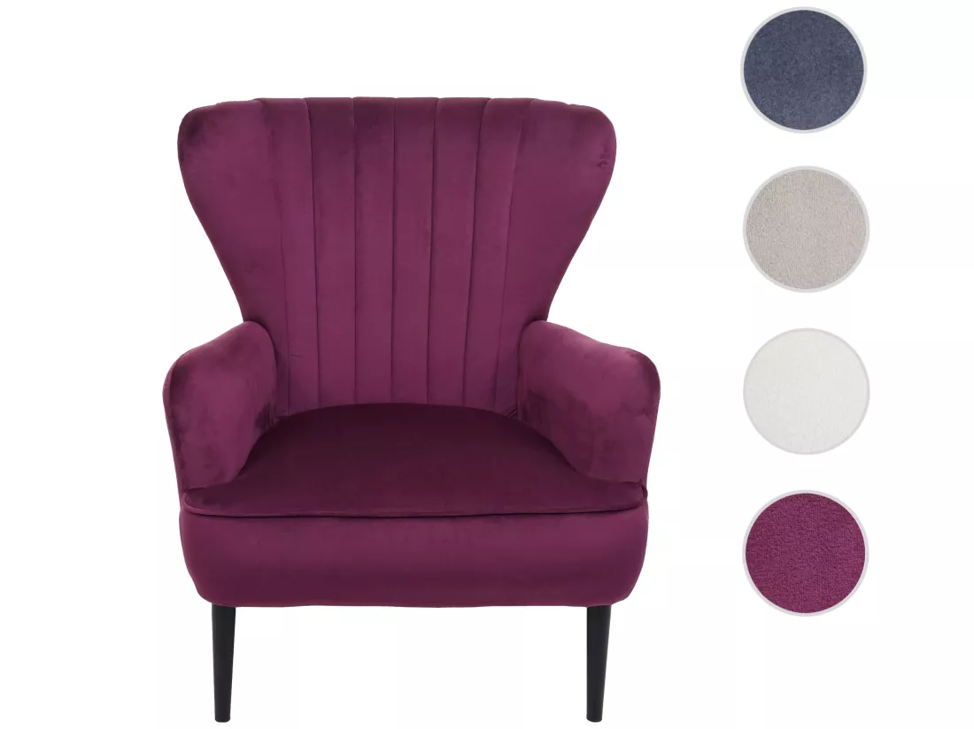 Fauteuil de salon MCW-K37, bordeaux