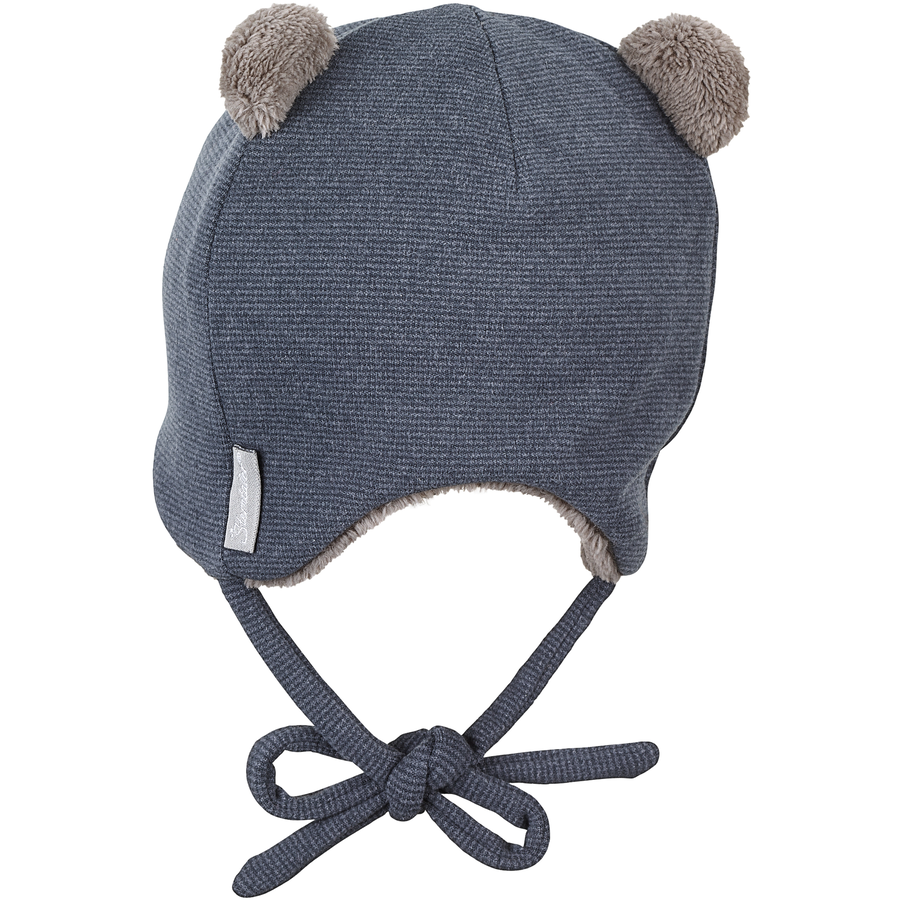 Sterntaler Mütze Bär blau melange