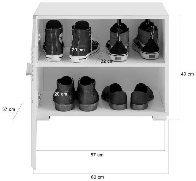 INOSIGN Sitzbank »Malmö, Breite 60 cm, 1 Tür, 2 Fächer, hochwertige MDF Front« Rillenfräsung, Bank, Schuhbank, Garderobenbank, Dielenbank