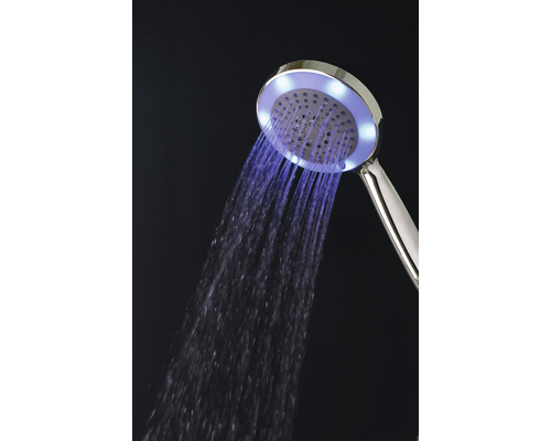 Basano Marsala handdouche Ø 13 cm met LED-verlichting, 3-voudig verstelbaar, chroom