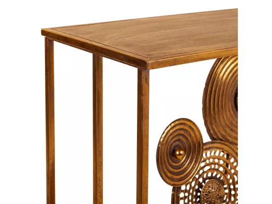 Console d'entrée en métal doré 120x40x80h