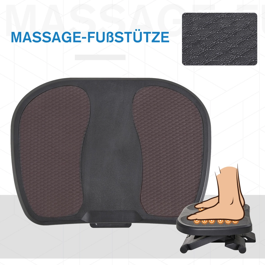 HOMCOM Fußstütze verstellbar schwarz
