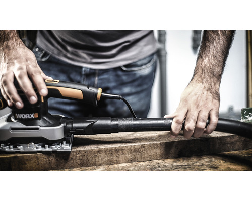 WORX 270W Cyclonische Stof Excentrische Schuurmachine 90x187mm WX642.1, inclusief koffer en accessoires