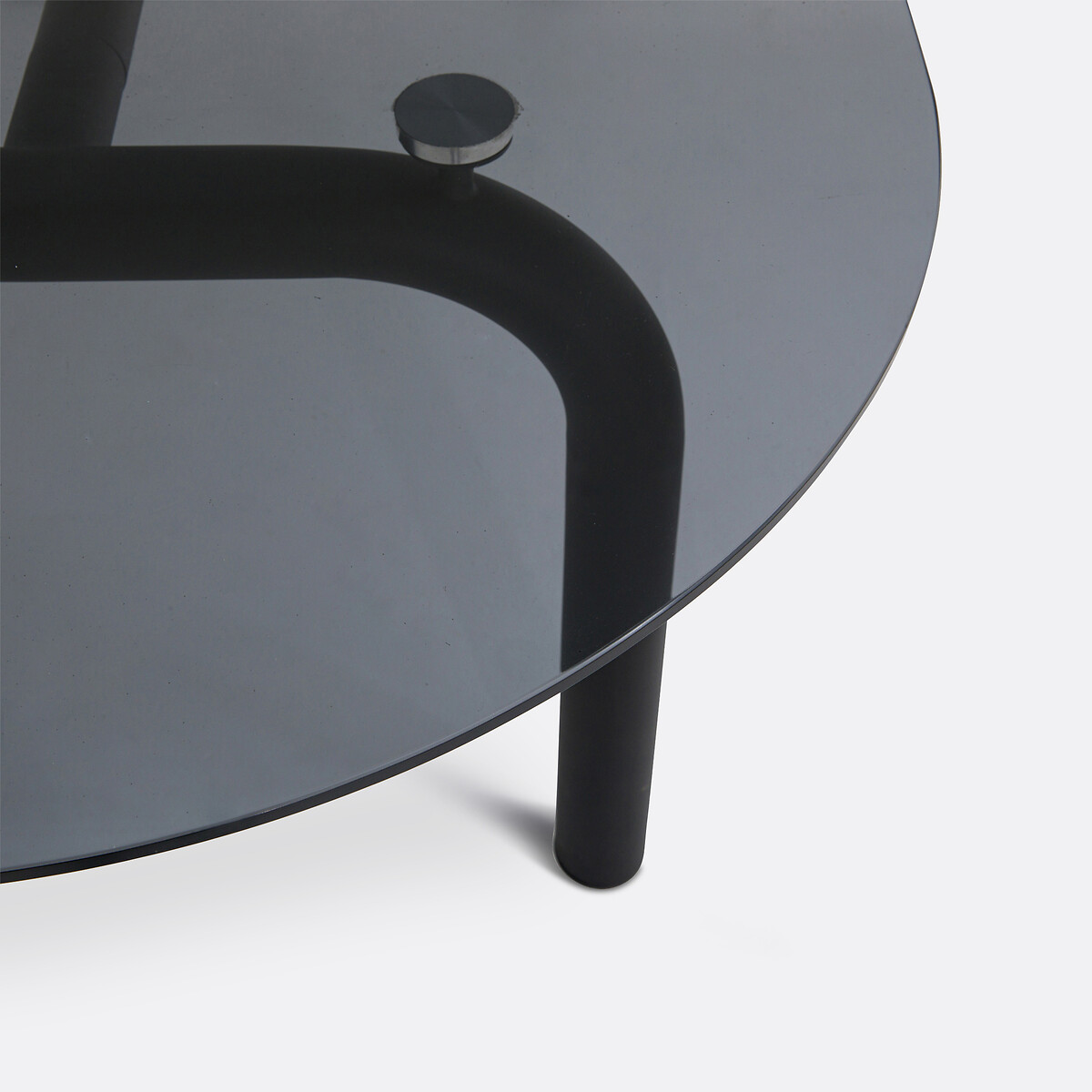 LA REDOUTE INTERIEURS<br>Mesa em aço e vidro fumê, Polly