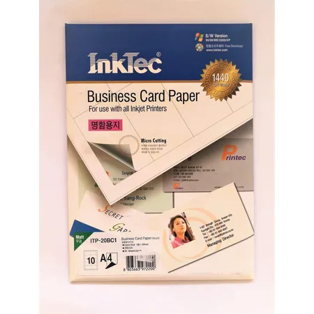 Inktec BLANKO Visitenkarten 90x50mm, Farbe weiß
