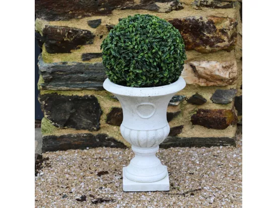 Vase médicis jardin en béton blanc 22 x 29.5 cm