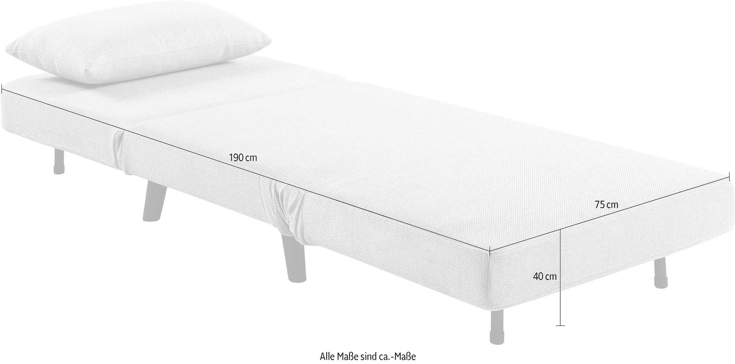 ATLANTIC home collection Sessel »Robby« inkl. Bettfunktion, mehrfach verstellbar, Strukturbezug
