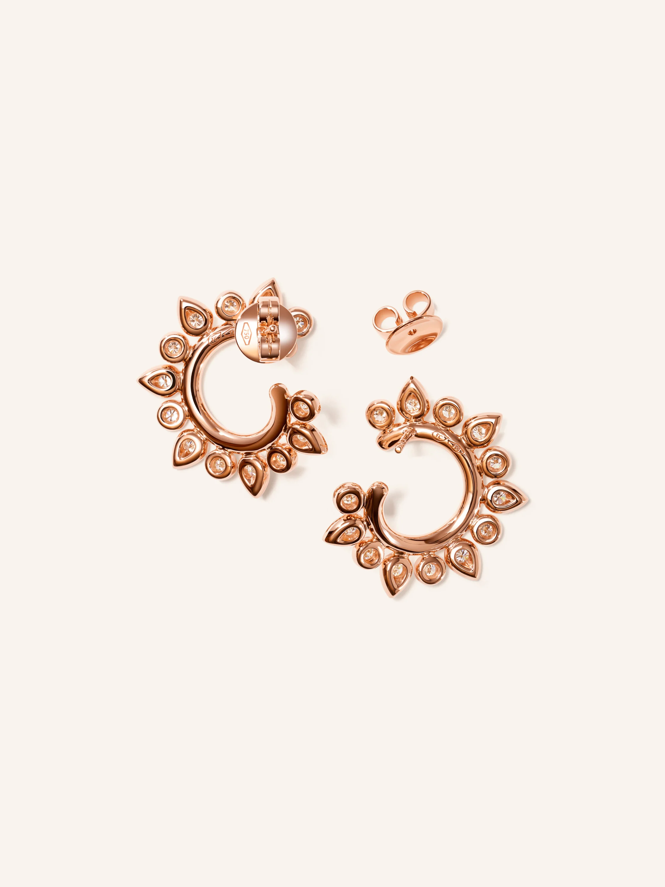 TAMARA COMOLLI Ohrringe OHRRINGE GYPSY HOOP SUN CLASSIC 18K Roségold