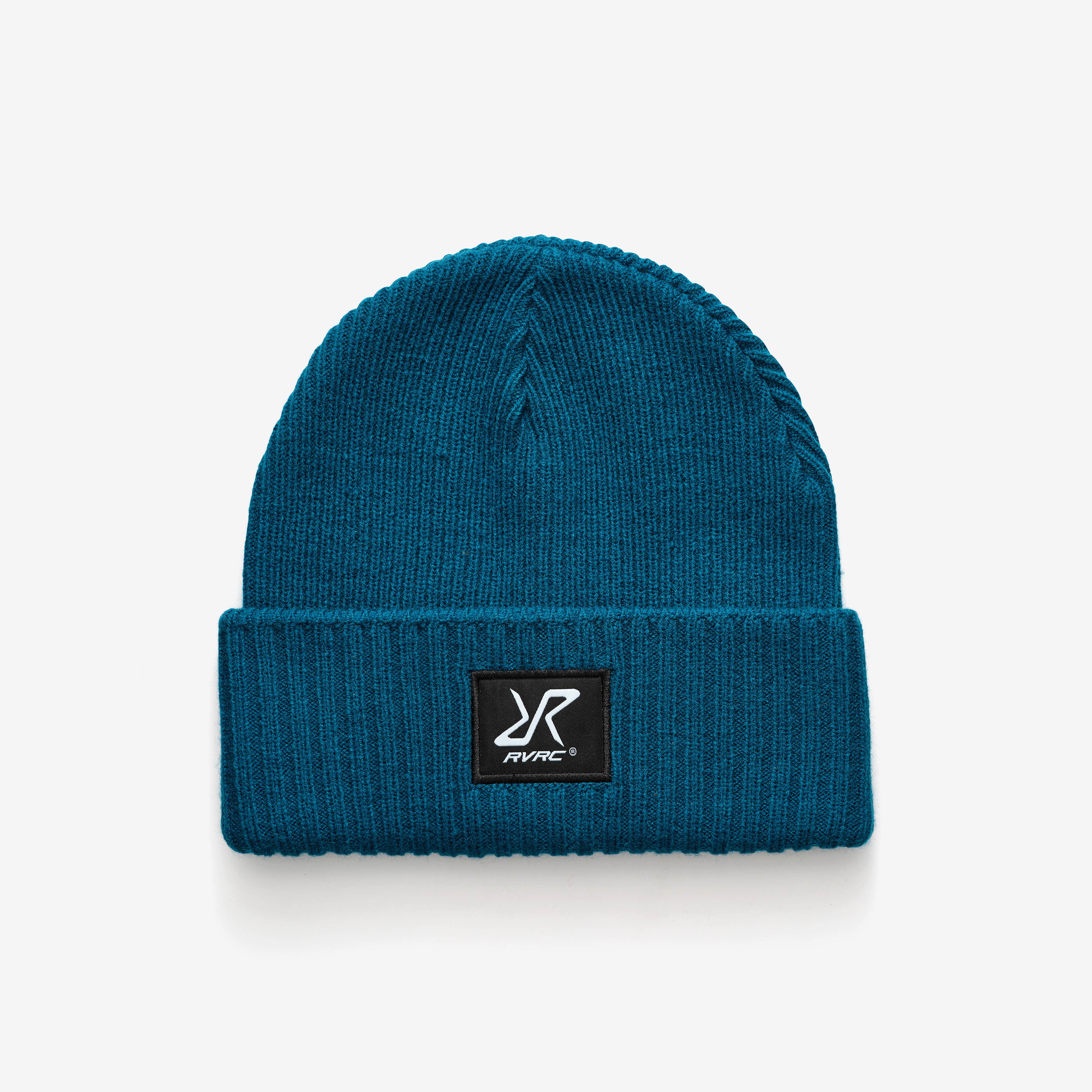 Ribbed Patch Beanie  Blue Opal