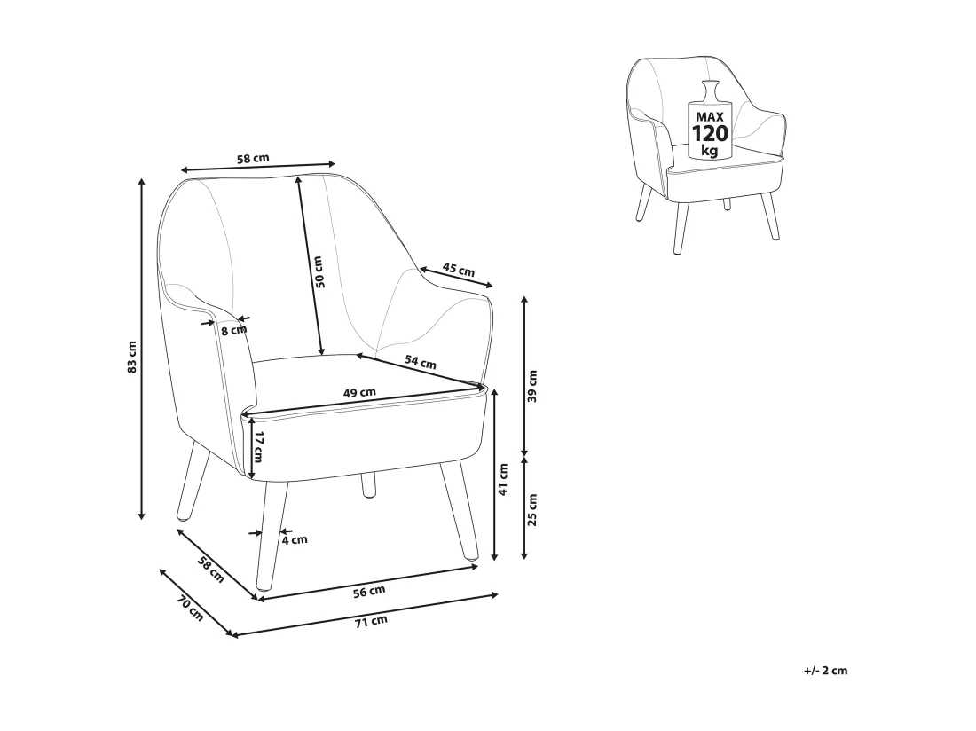 Fauteuil LOKEN Tissu Gris