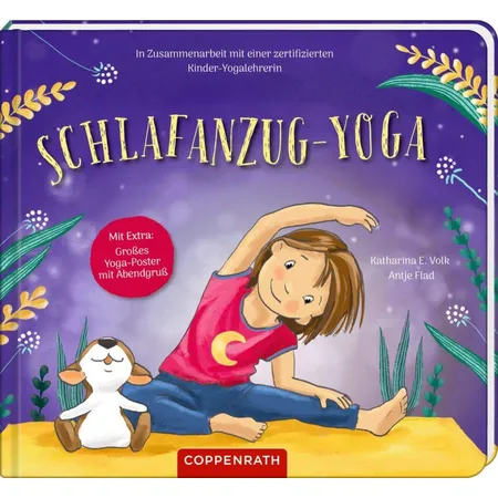 Coppenrath Verlag Schlafanzug-Yoga - Kinderyoga-Bilderbuch mit Poster