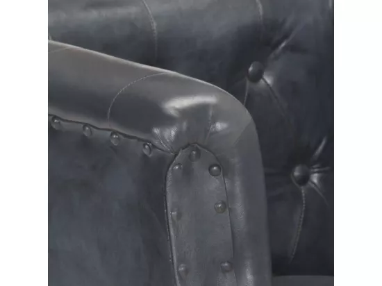 Fauteuil Gris Cuir véritable