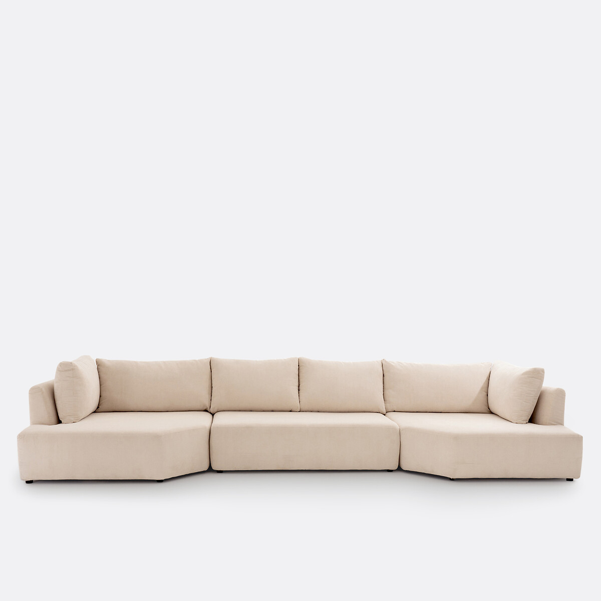 LA REDOUTE INTERIEURS<br>Sofá modular de canto em veludo cotelê, Monica