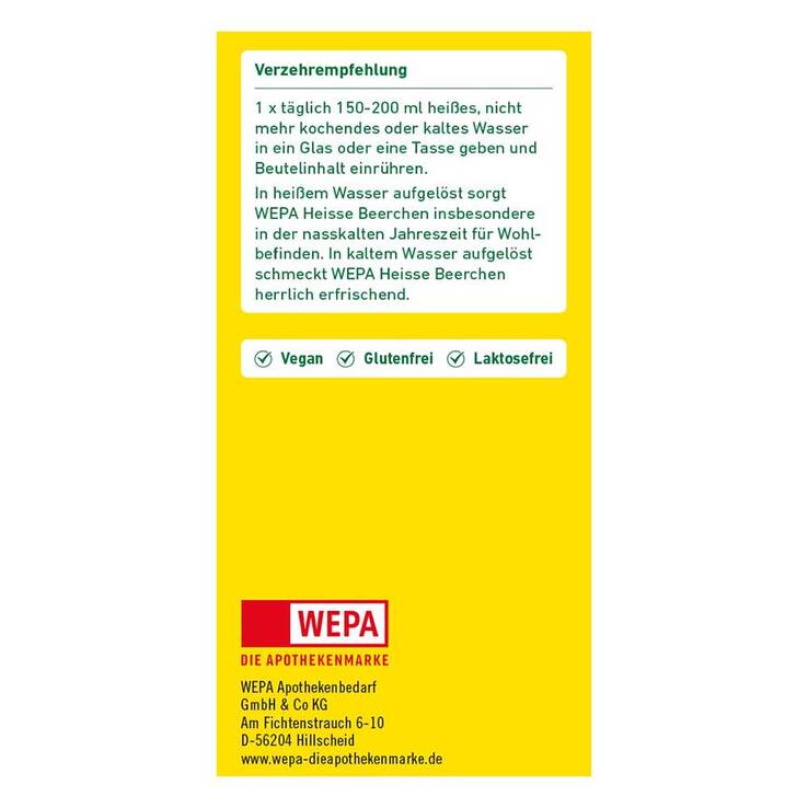 Wepa heiße Beerchen + Vitamin C + Zink + Magnesium Pulver, 10X10 g