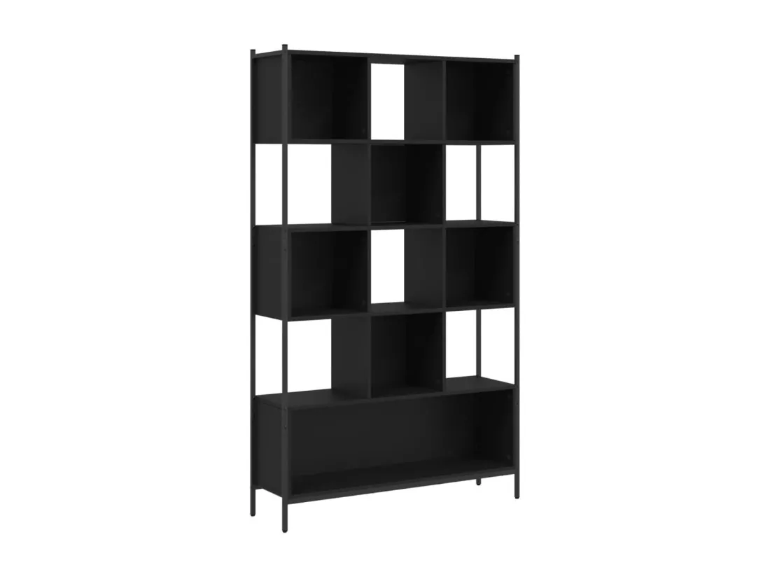 Bibliothèque noir 102x28x172 cm bois d'ingénierie