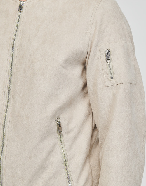 Jack & Jones - JJEROCKY FAUX SUEDE BOMBER - Beige