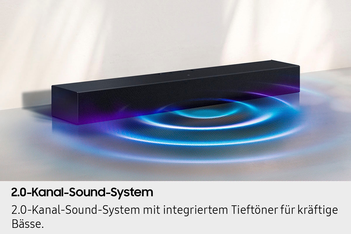 Samsung Soundbar »HW-B410GF Soundbar« 2.0 (Bluetooth Lautstärkeregelung | Pairing | Sprachsteuerung ) 2.0-Kanal Surround Sound System, Game Mode, One Remote Control