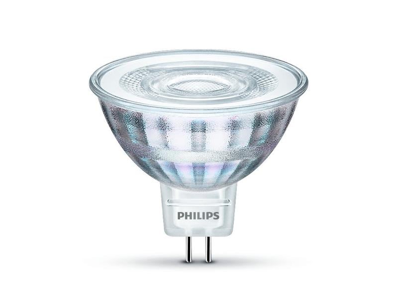 Philips Lampe LED 35W GU5.3 MR16 CW 36D 12 V ND Neutralweis Neutralweisses LED-Leuchtmittel MR16 mit klarem Glas