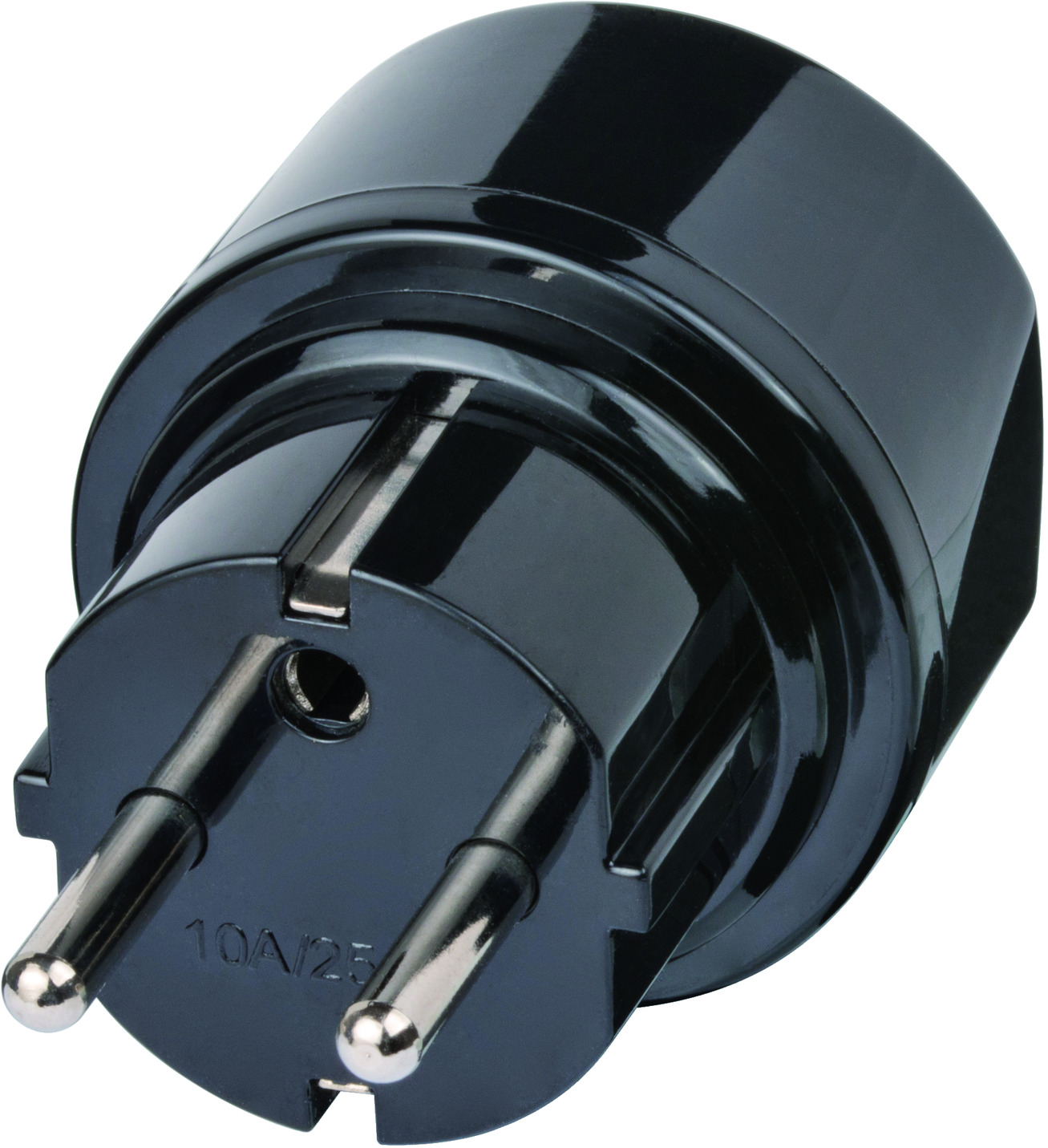 Reiseadapter Schuko Adapter Euro Steckdose auf Schweiz 3-polig Stecker EU - CH (1508480) - Schwarz