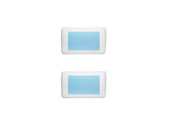 Lot de 2 oreillers ergonomiques - Gel rafraichissant - L 50 cm x P 30 cm x H 12 cm