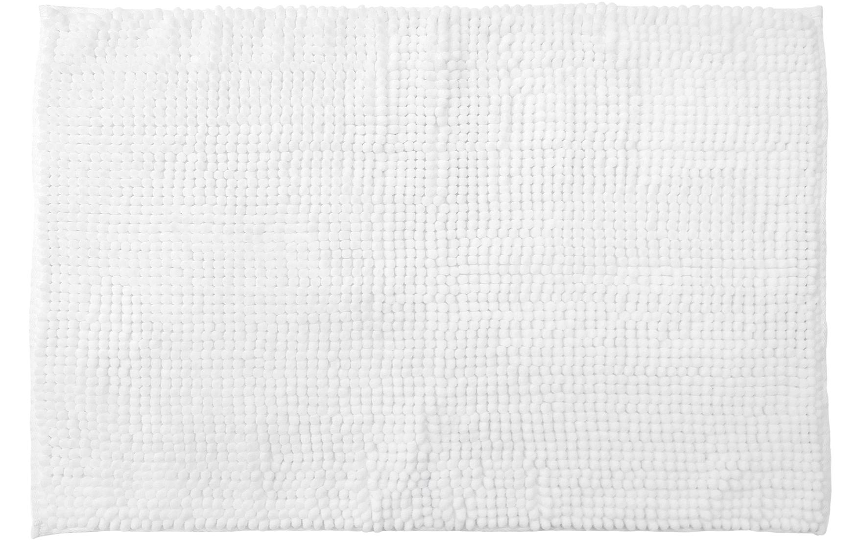 Badteppich Chenille 90 x 60 cm, WeissBadvorleger aus Polyester