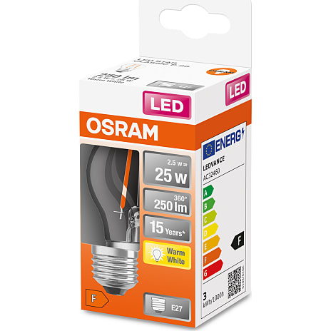 Osram LED kronepære 2,5W - varmt hvidt lys