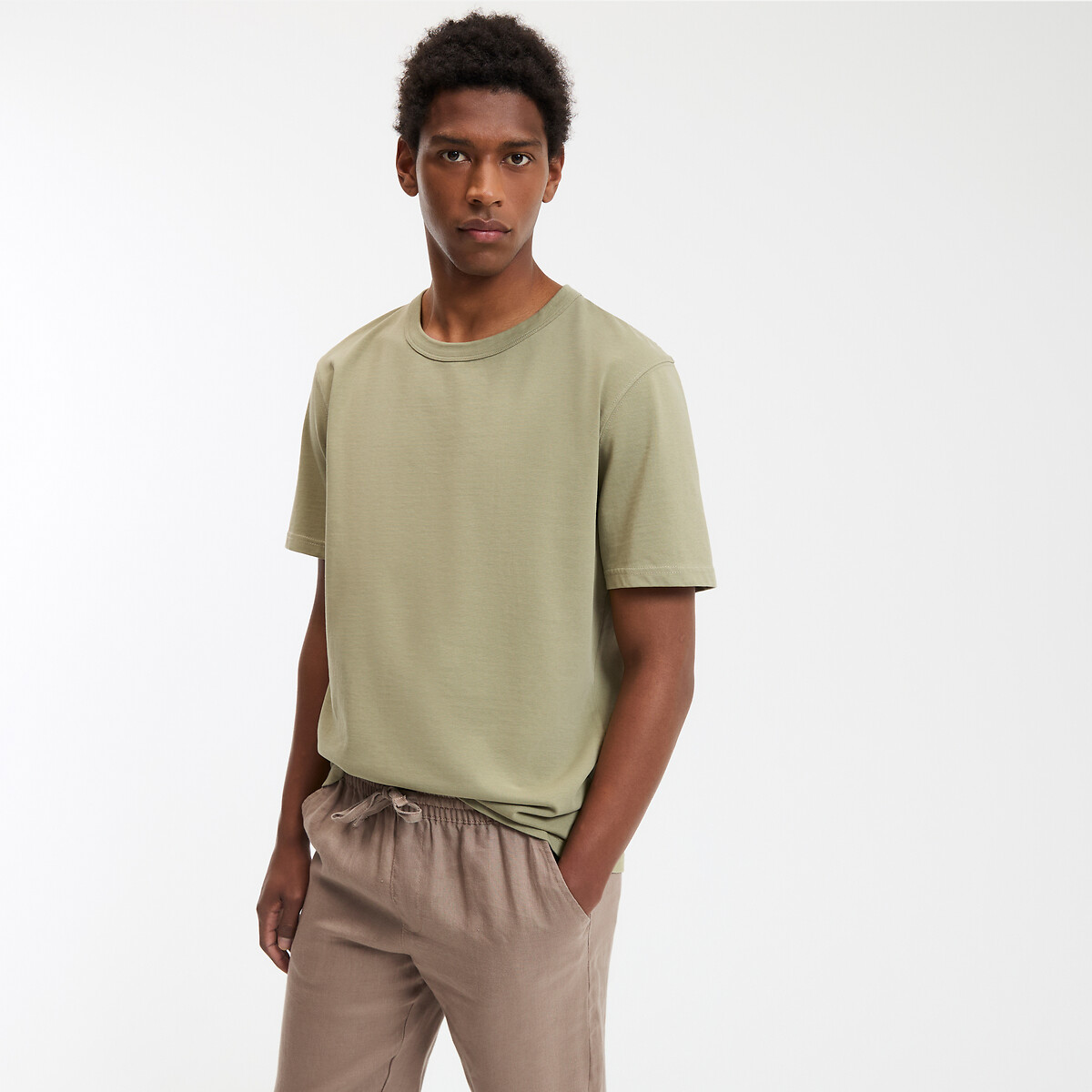 COLEÇÃO LA REDOUTE<br>Camiseta de gola redonda, malha de algodão